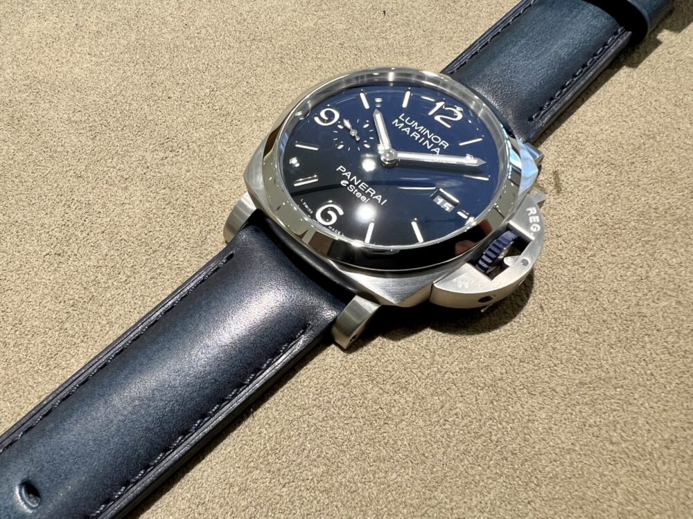 PAM01157 ルミノール マリーナ ESteel™ ブル プロフォンド_PANERAI_パネライ PANERAI_パネライ_strap_カーフダークブルー_パティーナ