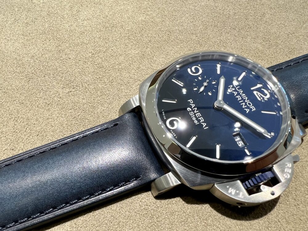 PAM01157 ルミノール マリーナ ESteel™ ブル プロフォンド_PANERAI_パネライ PANERAI_パネライ_strap_カーフダークブルー_パティーナ