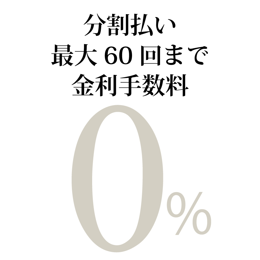 最大６０回まで金利手数料０％