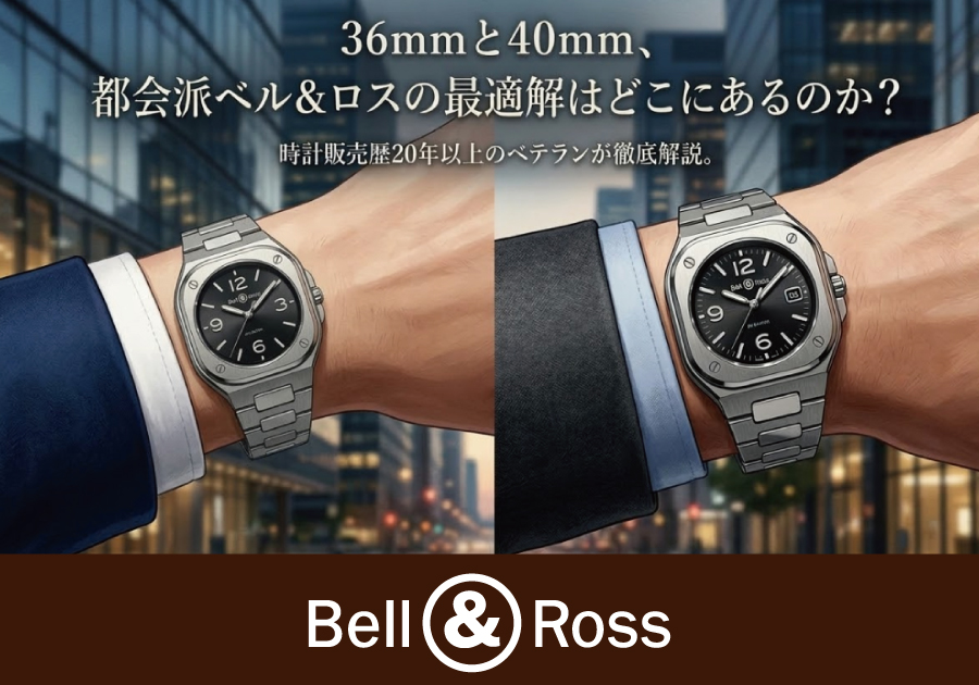 【保存版】ベル&ロス BR05シリーズ「36mm」と「40mm」の違い、選ぶべきサイズとその評価を時計販売歴20年以上のベテランの目線で解説！【Bell＆Ross】